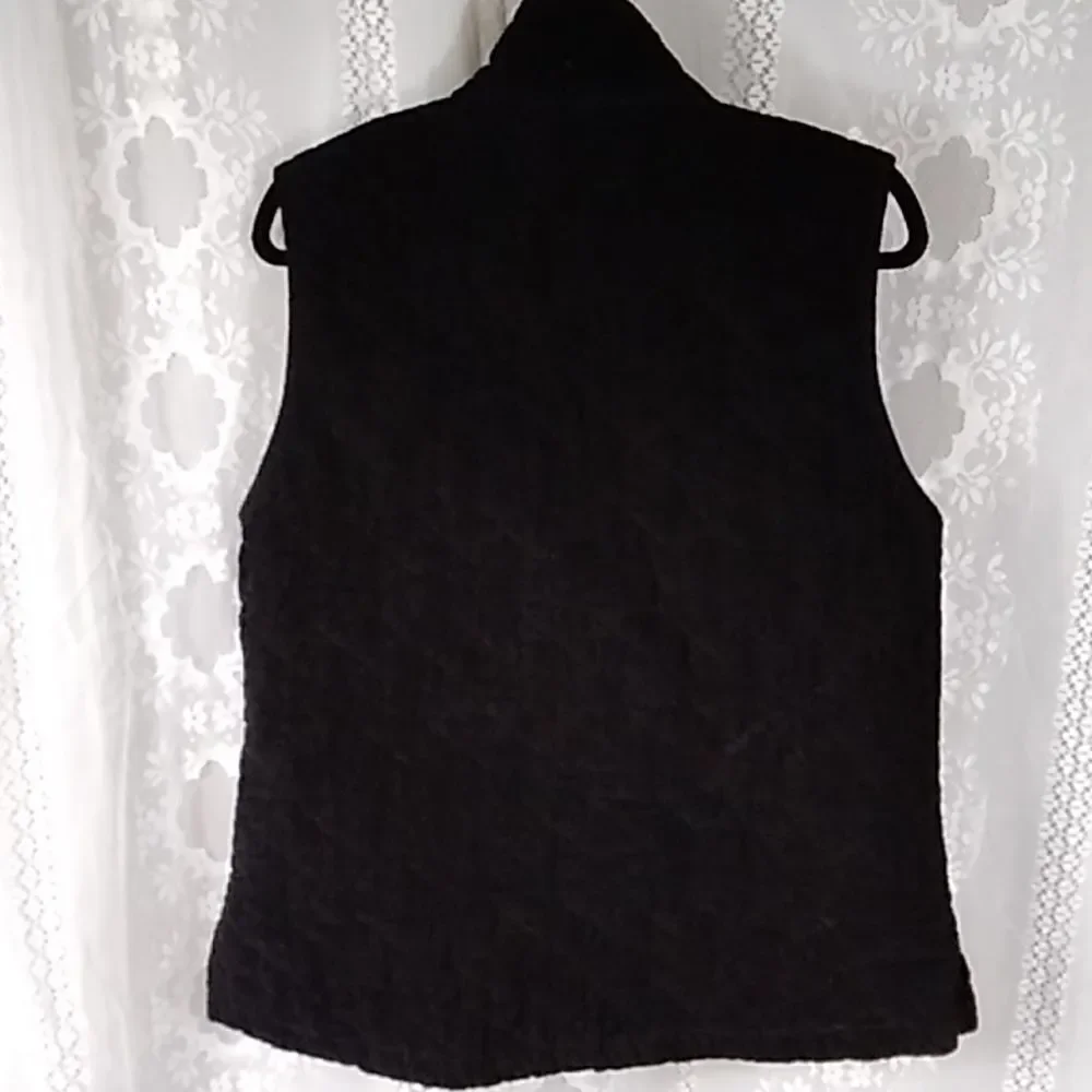 Habitat Clothes To Live In Women Jacket Vest Black Size SM 100% Cotton Courduroy